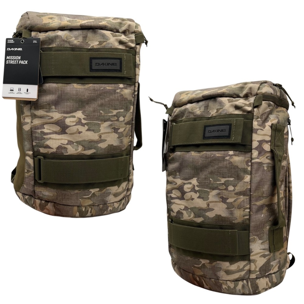 Dakine Mission Street Pack 25L Backpack Vintage Camo 20X11X6.5" Fits 15" Laptop